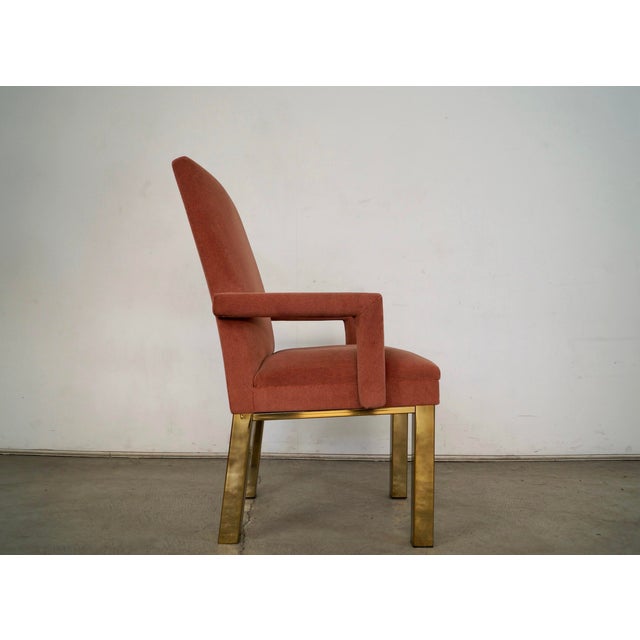 1980’s Hollywood Regency Milo Baughman Style Brass Armchair For Sale In Los Angeles - Image 6 of 12