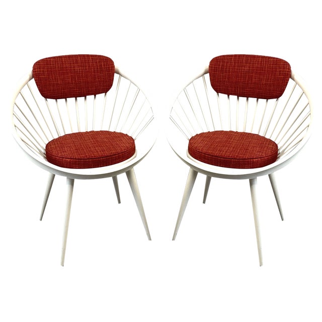 Set of Swedish Circle Armchairs attributed Yngve Ekstrom, 1960s For Sale