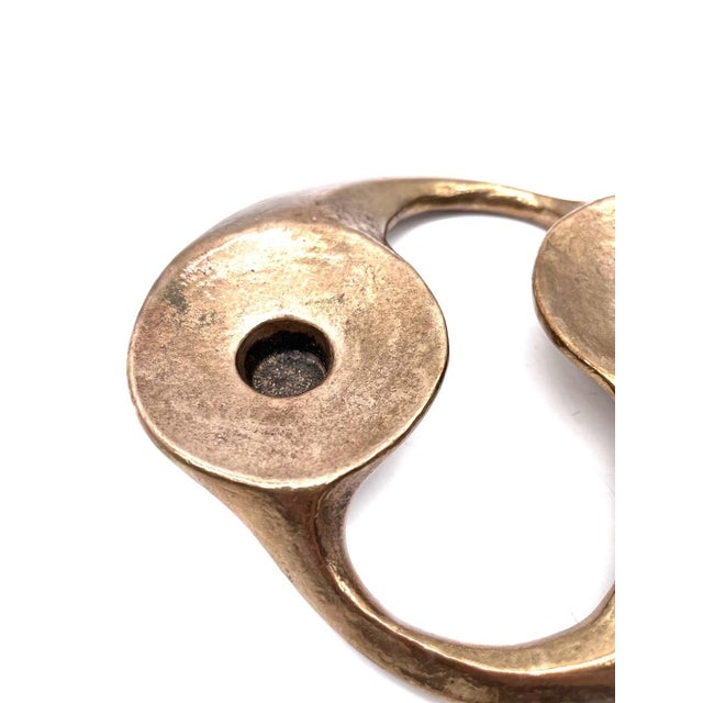 Brutalist Bronze Double Candleholder by Michael Harjes, 1970s For Sale - Image 9 of 11