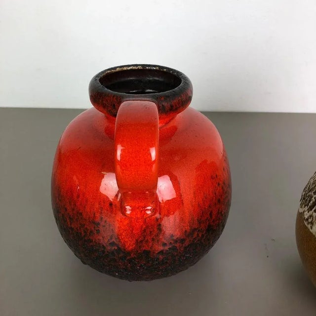 Model 484-21 Pottery Fat Lava Vases from Scheurich, Germany, 1970s, Set of 2 For Sale - Image 6 of 14