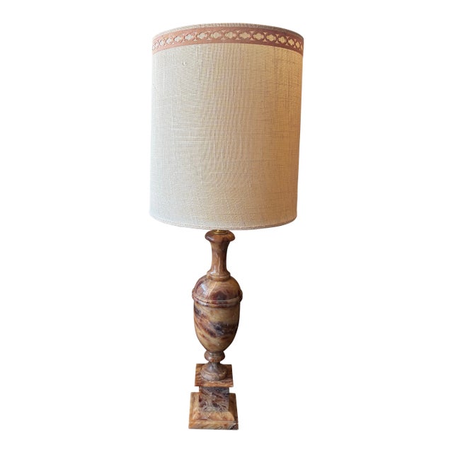 Vintage Italian Honey Onyx Table Lamp For Sale