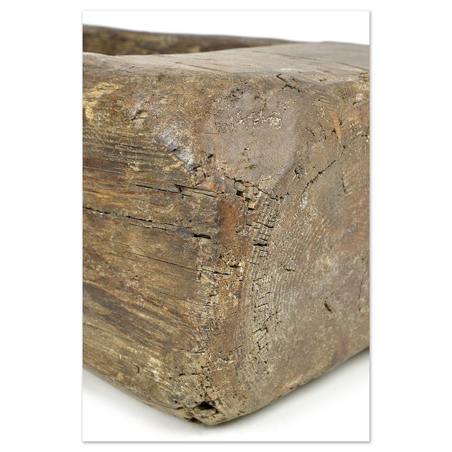 Antique Hand-Carved Solid Wood Trough For Sale - Image 4 of 6