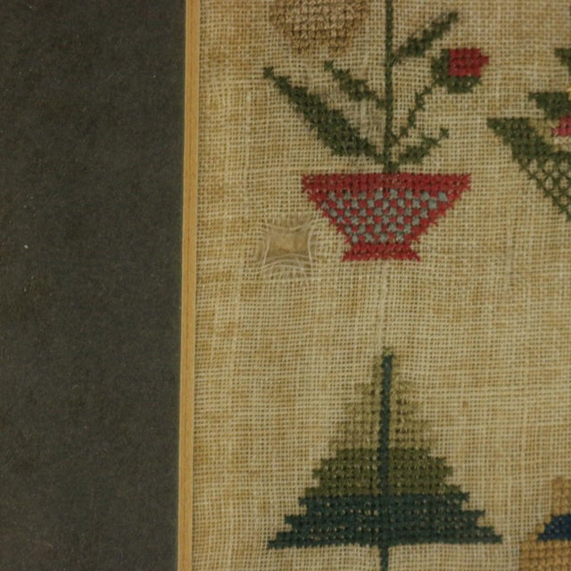 Antique Miniature Sampler With House For Sale - Image 6 of 9