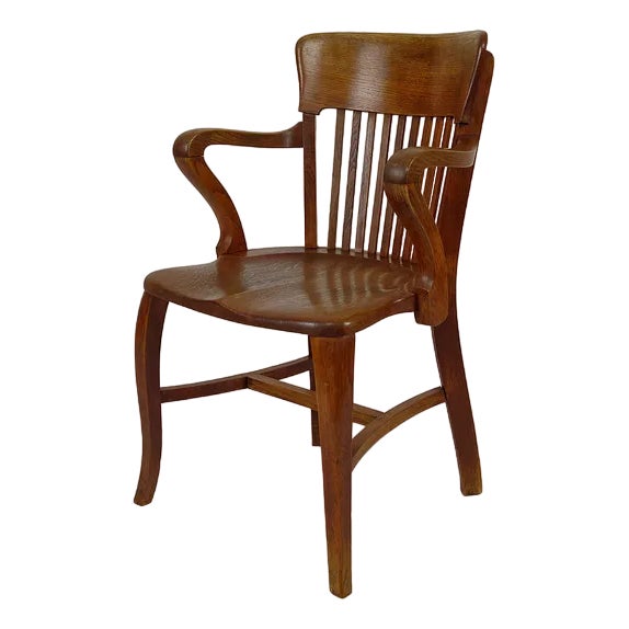 American Oak Office Armchair, 1900s For Sale
