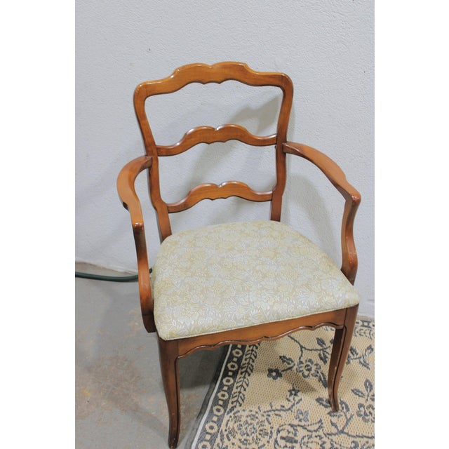 Set of 6 Vintage Cherry French Provincial Ladder Back Dining Chairs, 37” H For Sale - Image 14 of 18