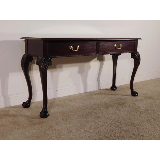 Thomasville 18th Century Coll. Chippendale Inlaid Mahogany Console Sofa Table For Sale - Image 9 of 13