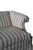 Wood Ethan Allen Custom Camelback Sofa in Dimensional Woven Blue & Ivory Stripe For Sale - Image 7 of 18