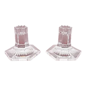 Tiffany & Co. Clear Crystal Candlesticks, Pair
