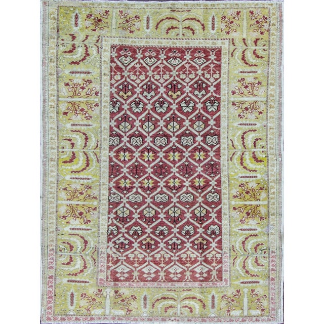 Antique Turkish Oushak Rug - 4' x 5'4" For Sale In Chicago - Image 6 of 6