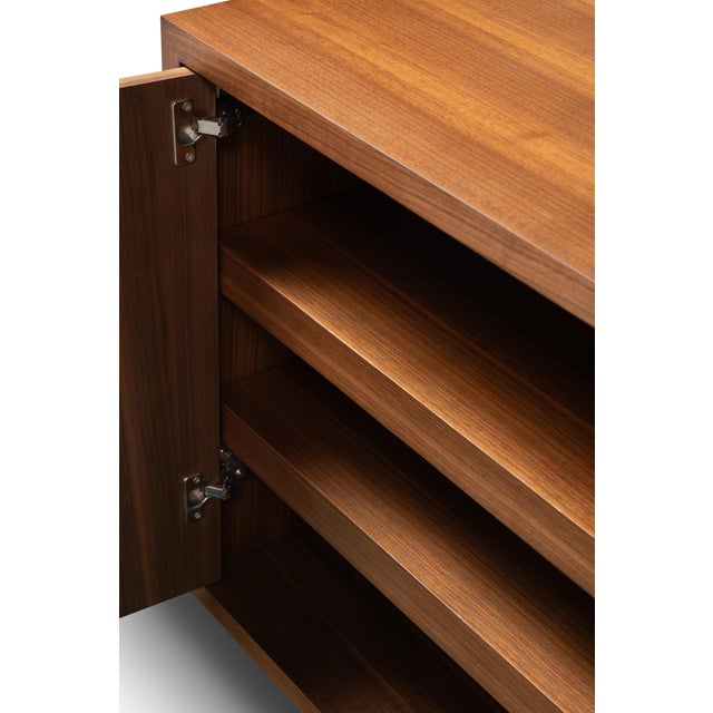 Modern Greg Sheres Style Walnut and Bronze Buffet – “Valencia" For Sale In Savannah - Image 6 of 6