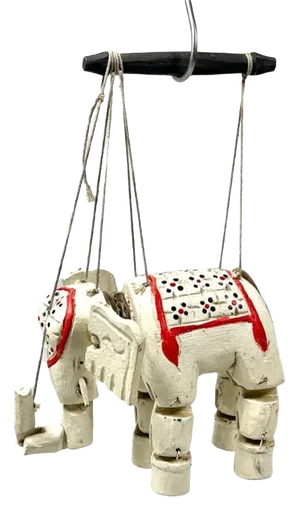 Handcrafted Vintage Marionette Puppet on a String, Burma, 1930s