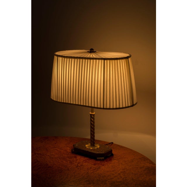 Swedish Marble and Brass Table Lamp, 1940s For Sale - Image 10 of 14
