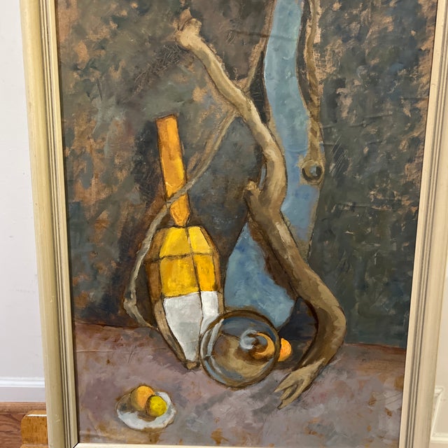 20th Century Oil on Board European School Still Life Impressionist Style Composition Framed For Sale - Image 4 of 11
