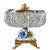 Mid 20th Century Baroque Regency Crystal & Gilded Metal Pedestal Ashtray – Cherub & Porcelain Flowers For Sale - Image 5 of 12