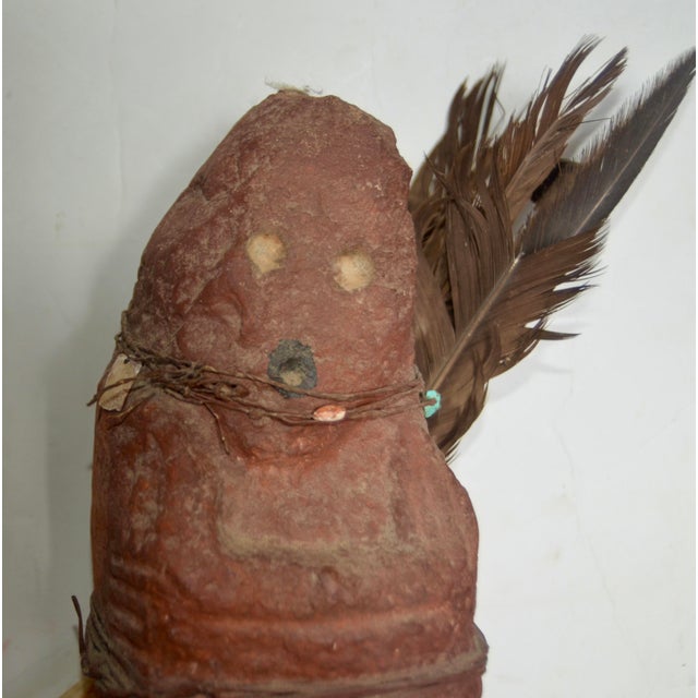 18th Century Antique Native American Hand-Carved Human Effigy Stone Figure 14"h For Sale - Image 5 of 6
