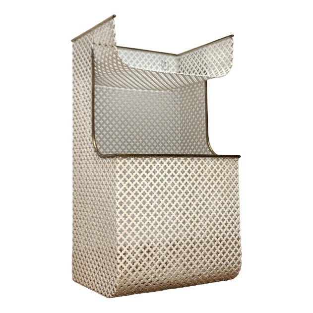 Mid-Century Perforated Metal Shelf, 1950s For Sale