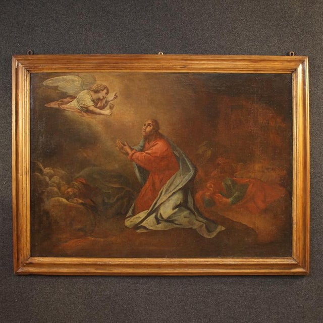 Italian Artist, Christ in the Garden of Olives, 1680, Oil on Canvas, Framed For Sale - Image 15 of 15