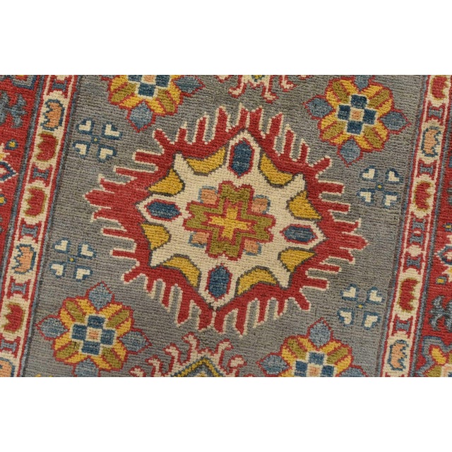 Textile Kazak Runner 2’8” X 9’9” Gray Wool Tribal Hand-Knotted Oriental Rug For Sale - Image 7 of 13