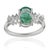 Metal Modern Mid Century Style 2.54 Ct Oval Emerald & Marquise Diamond Ring in 925 Silver Size 7.5 For Sale - Image 7 of 14