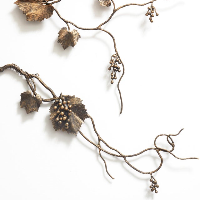 Aged Gold Grape Leaf Wall Sculpture For Sale - Image 4 of 12