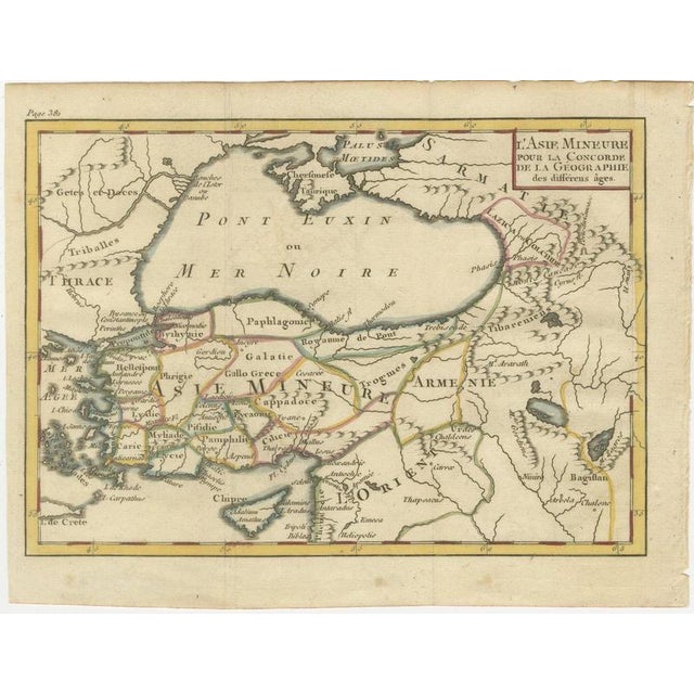 Antique Asia Minor Map with Classical Regions by Pluche, 1765 For Sale - Image 3 of 12