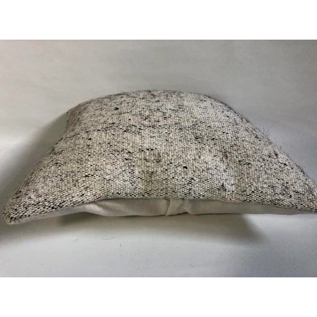 Vintage Turkish Handmade White Kilim Pillow For Sale - Image 4 of 6