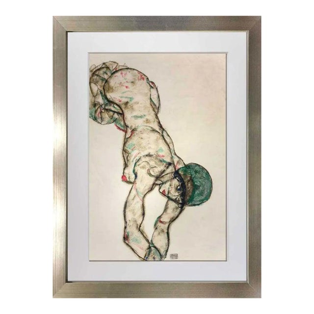 Egon Schiele Lithograph "Nude Facing Right." For Sale