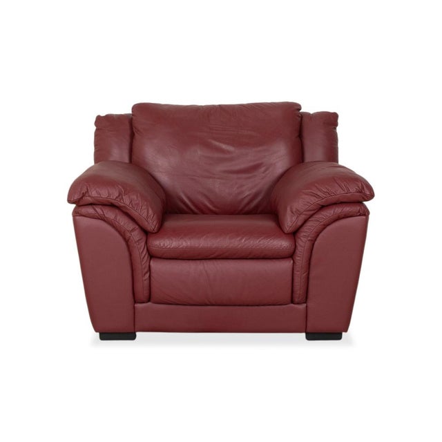 Red Leather Lounge Chair from Natuzzi For Sale - Image 12 of 13