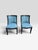 Early 21st Century Lily Jack Ebonized Wood & Blue Upholstered Dining Chairs – Set of 6, Including Captain’s Chair For Sale - Image 5 of 12