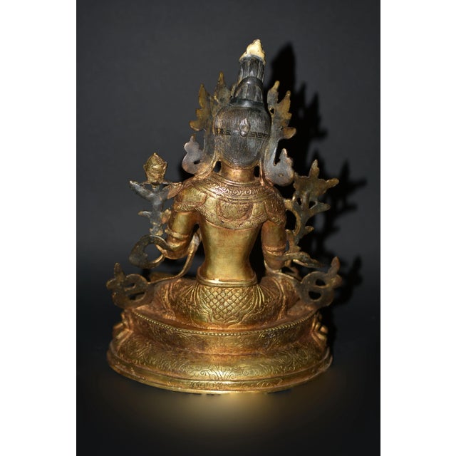 Green Tara Tibetan Gilt Bronze 12" For Sale - Image 12 of 12