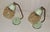 Mid-Century Bedside Lamps with Blue-Green Lacquered Metal Frames, Brass Archs and Amber Bubble Glass Shades, 1960s, Set of 2 For Sale - Image 6 of 12
