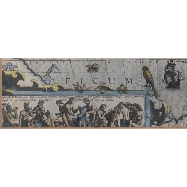Art Deco Framed Historical Map of the Americas - Jodocus Hondius (C. 1606) For Sale - Image 3 of 3