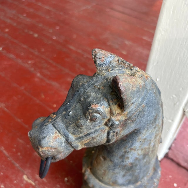 Victorian Antique Cast Iron Horse Head Post Topper For Sale - Image 3 of 8