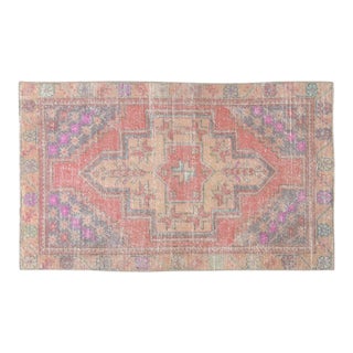 Vintage Turkish Anatolian Hand Knotted Wool Rug, 3'1''x5'2'' For Sale