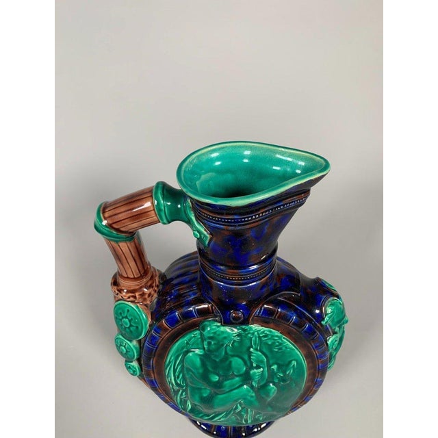 Ceramic Albert Ernest Carrier Belleuse (1824-1884) Ceramic Ewer. For Sale - Image 7 of 7