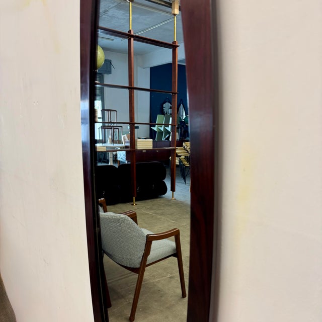 Curved Wood Mirror by Campo E Graffi, 1950s For Sale - Image 6 of 8