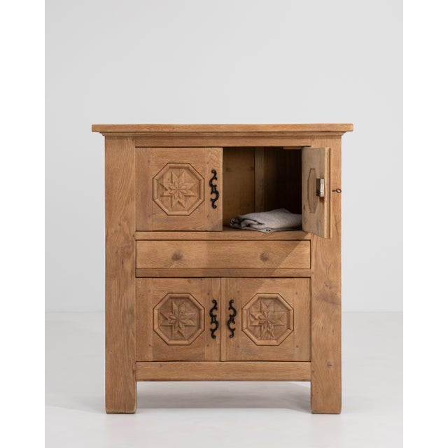 1970s Oak Brutalist Cabinet For Sale - Image 14 of 17