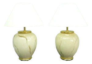 Regency Ceramic Table Lamps, 1970s, Set of 2