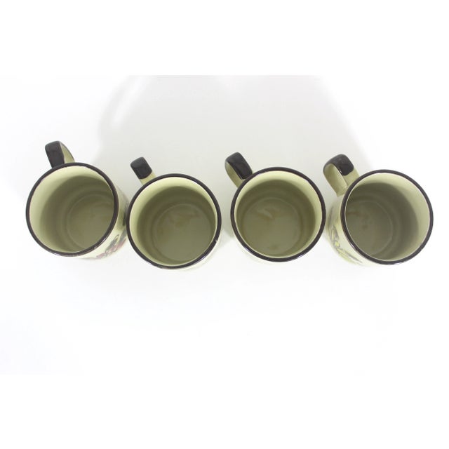 Japanese Vintage Otagiri Japanese Floral Ceramic Coffee Mugs- Set of 4 For Sale - Image 3 of 10