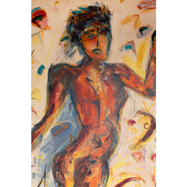 1980s Hermann Lederle Canopic 1985 Signed Oil Painting Figurative Abstract Painting For Sale - Image 5 of 9