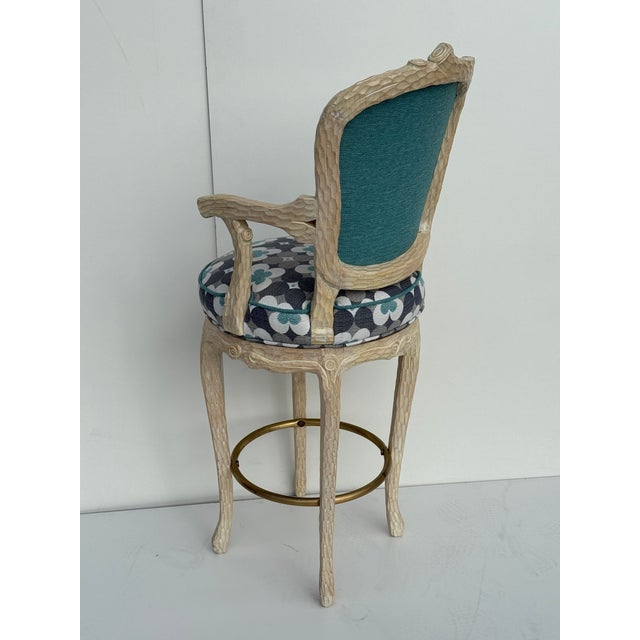 Eggshell 1980s Set of Four Faux Bois Twig Bar Stools For Sale - Image 8 of 12