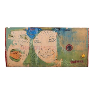 Huge David Hinnebusch Modern Expressionist Art Oil Painting on Panel For Sale