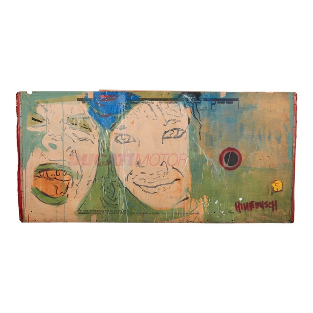 Huge David Hinnebusch Modern Expressionist Art Oil Painting on Panel For Sale