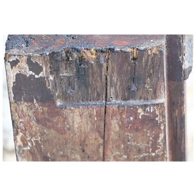 18th Century Antique, Baroque Period, Polychrome Wooden Baluster / Pedestal For Sale - Image 6 of 9