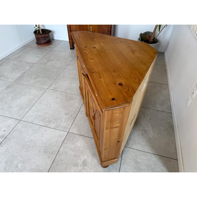 Brown Rustic Corner Sideboard in Softwood For Sale - Image 8 of 11