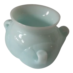 Pearlescent Blue Art Glass Vase