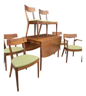 1960s Kipp Stewart for Drexel Declaration Restored 7-Piece Walnut Dining Set