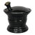 Vintage Black Glass Apothecary Jar With Lid For Sale