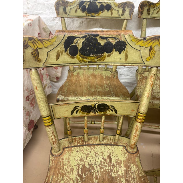 English Set of 6 19th Century Hitchcock Style Chairs For Sale - Image 3 of 6