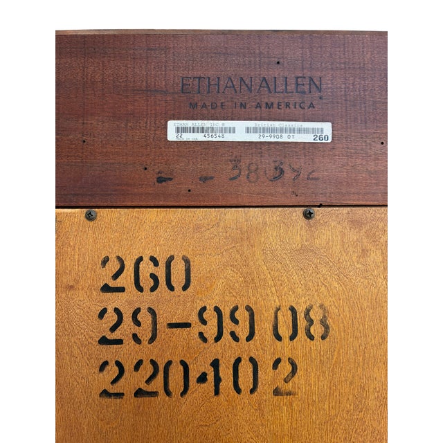 1990s Ethan Allen British Classics Curio Cabinet China Hutch Display Breakfront Cherry For Sale - Image 14 of 14